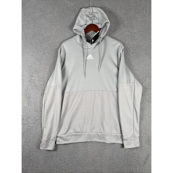 NEW Adidas Team Issue Fleece Pullover Hoodie Sweatshirt Mens Large‎ Gray