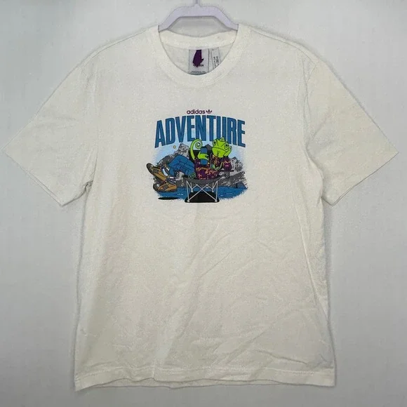 Adidas Adventure Chameleon Graphic T-Shirt Men M White hype Tee streetwear