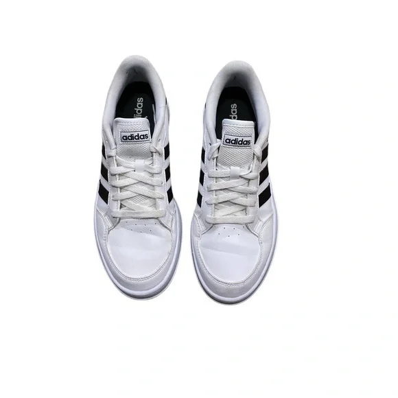 Adidas Men’s  Breaknet Sneakers White‎ With Black Classic 3 Stripe Size 9