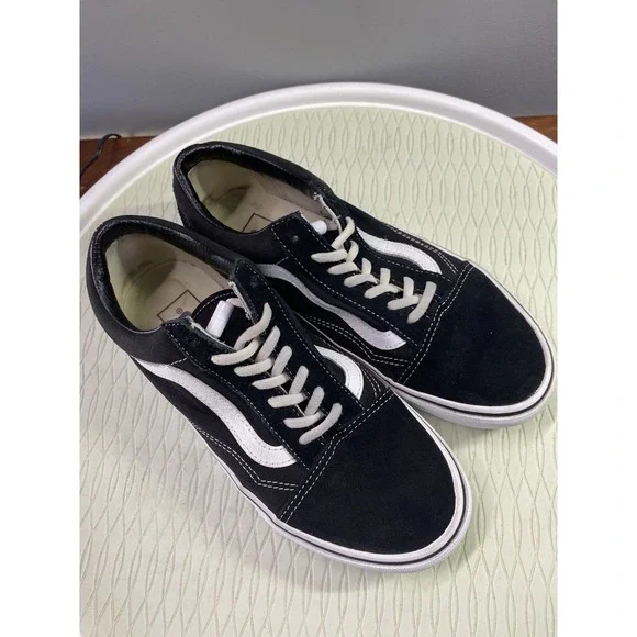 Vans OLD SKOOL Unisex Sneakers Black/White Suede‎ Shoes Sz.5.5 Men/7 Women