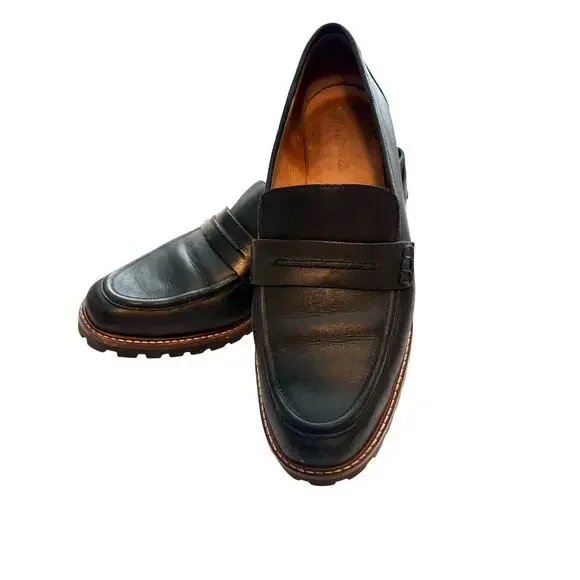 Madewell The Corinne Lugsole Loafers Black Leather Womans 10.5 Preppy