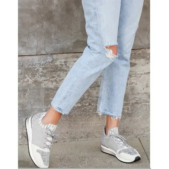 Urban Sport J/Slides Women’s 10 Madeline Grey Knit Color Block Sneakers Shoes