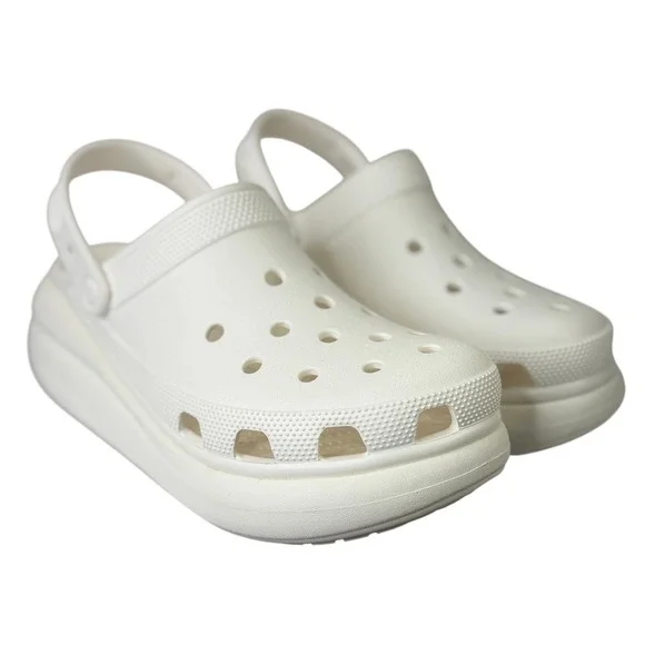 Crocs‎ Crush Clog Mens M 12 Bone White Platform Chunky Comfort Sandals 207521