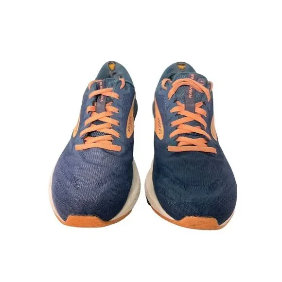 Brooks Navy Blue and Orange Running Shoes Comfortable Athletic Sneakers‎ S-44