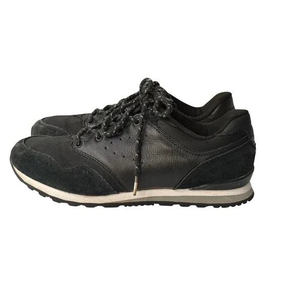 Aaliyah SAPW0051 Black Leather Suede Textile Low Top Sneakers Womens 8.5