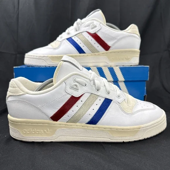 Adidas Rivalry Low Red White Blue Men's 12 Pony Hair Trainers Casual Shoes