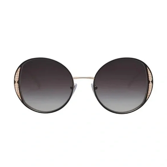 BVLGARI Black Round Sunglasses