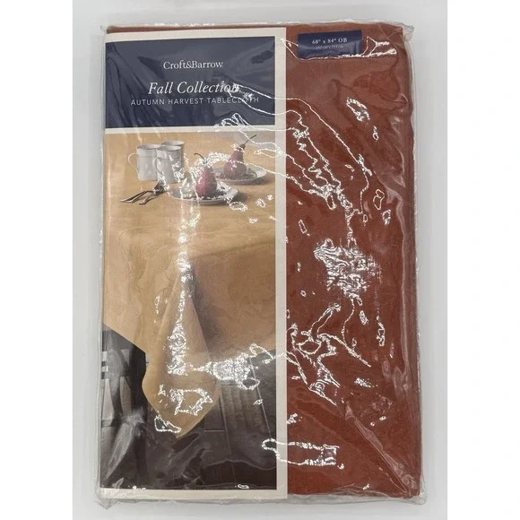 Croft & Barrow Autumn Harvest Leaves in Rust Oblong 60 x 84