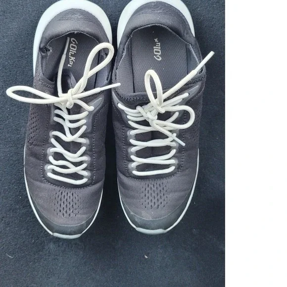 Olukai Kaholo Womens 8.5 Grey White Mesh Running Training Shoes 20491-4040