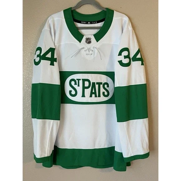 Men's 56 NWOT Toronto St. Pats Auston Matthews #34 Adidas Lace Up Jersey White