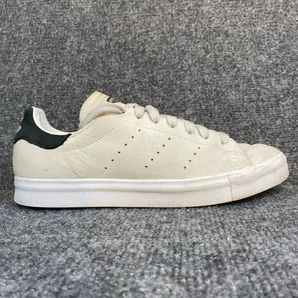 Adidas Stan Smith Vulc Mens Shoes 7 All Leather Lo Top White Black Sneakers