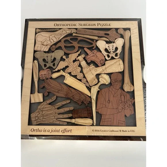 NIB Creative Crafthouse Orthopedic Surgeon Wooden Puzzle Brain Teaser Difficult