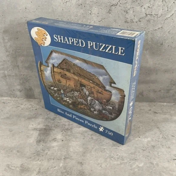 Vintage Noahs‎ Ark Bits And Pieces Puzzle 750 Shaped Pieces 18” x 27” UNOPENED