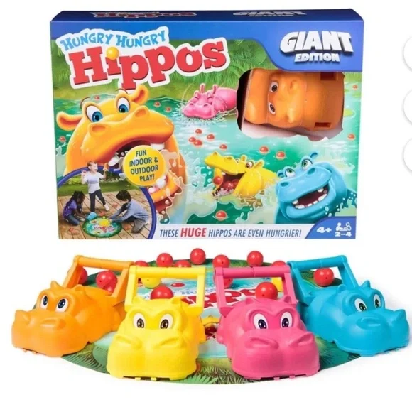 Hungry Hungry Hippos Giant Edition Family Game Kids Indoor‎ Outdoor Play | NIB