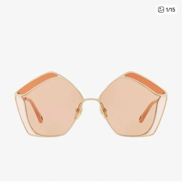 Full Inclusion Elegant Chloe  Gold and Peach Sunglasses