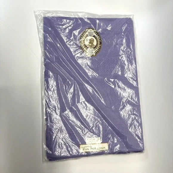 Vintage Irish Linen Tablecloth Lilac Purple 64