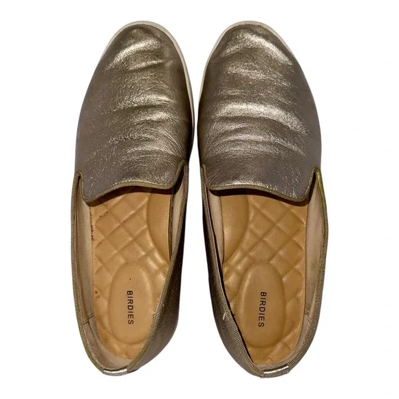 Birdies The Swift Metallic Gold Slip‎ On Sneakers Women's Size 8.5
