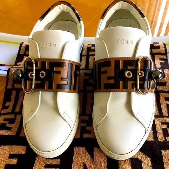 Fendi Pearland Logo Slip On Sneakers