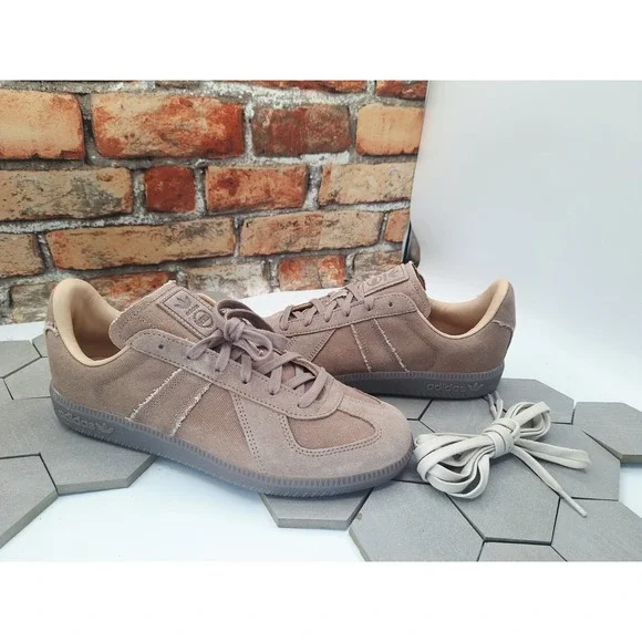 Adidas BW Army Grey Brown Canvas Leather Lined Men's 8 GAT Sneaker Minimal Taupe