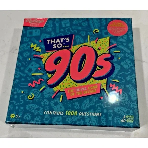 Ridley's Games THAT'S‎ SO 90s Trivia Contains 1000 Questions NEW IN SEALED BOX
