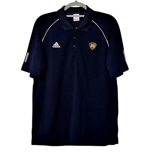 Adidas Notre Dame Polo Shirt‎ Mens Medium ND Fighting Irish Athletic Golf