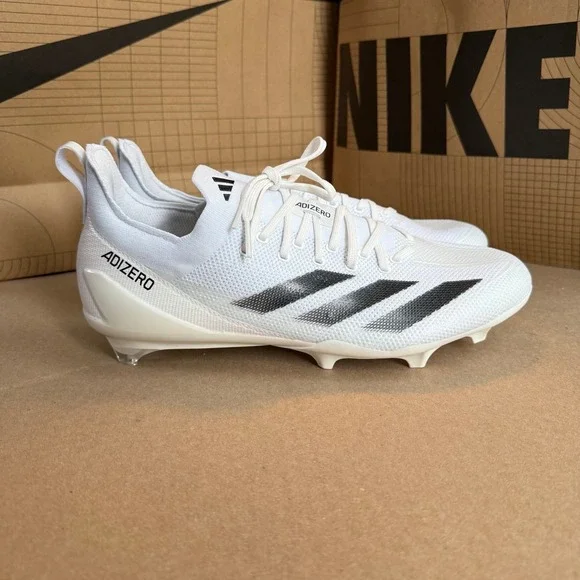 Adidas ADIZERO ELECTRIC+ FOOTBALL CLEATS White/Black Mens Size‎ 12 IH7451 NEW