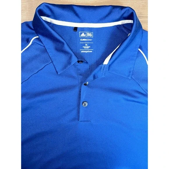 Adidas Golf ClimaCool Polo Shirt Mens XL Blue‎ Short Sleeve 3-Stripe