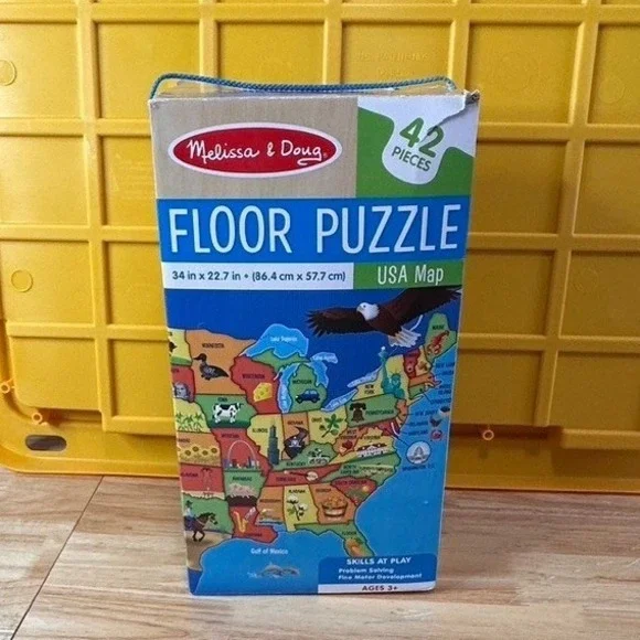 Melissa & Doug USA Map Floor Puzzle 42 Pieces Kids Geography Learning Toy 3+