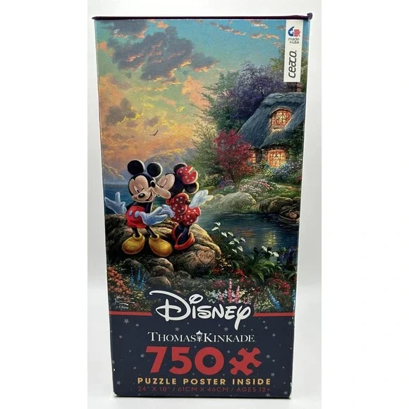 Thomas‎ Kinkade Disney Mickey And Minnie Sweetheart Cove Puzzle 750 Pieces NEW