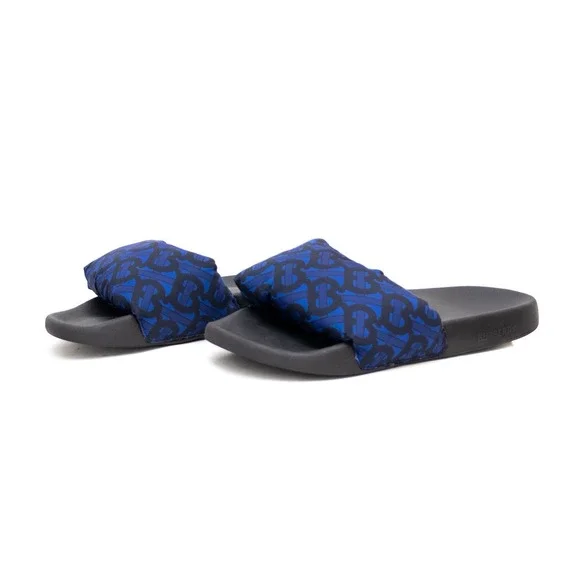 BURBERRY MEN'S FURLEY PUFF ROYAL BLUE BEACH POOL‎ SLIDE SANDALS SHOES US:9