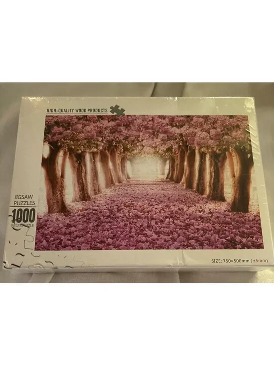 1000-Piece Jigsaw Puzzle With Purple Tree Pathway 750x500mm High-Quality Wood Pr
