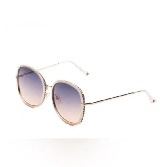 Betsey Johnson soft Gold Frame Sunglasses with Pink-to-Blue  Lens