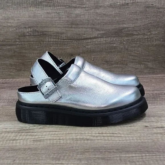 Dr. Martens Laketen Men's Sz 9 Women's Sz 10 Silver Slingback Platform Sandals