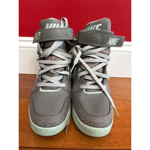 Nike Dunk Sky Hi Wedge Sneakers Womens Grey Safari‎ Print 599410-006 Size 9