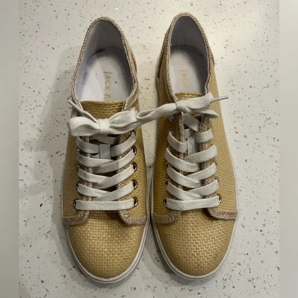 Jack Rogers Woven Raffia Sneakers Size 8