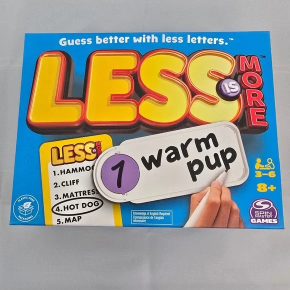 Spin Master Games Less Is More Word Guessing Game for Kids‎ Ages 8 Plus New
