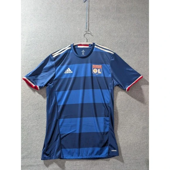 Adidas Olympique Lyonnais 2016-17 Away Jersey Mens Medium Size 6 Blue Adizero‎