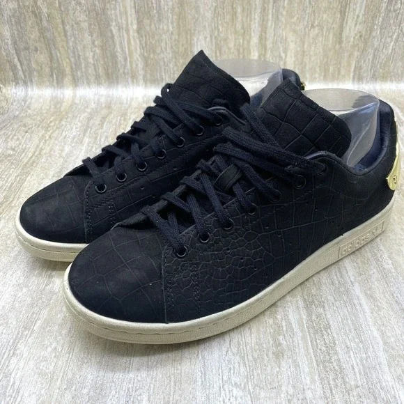 Adidas Stan Smith LIMITED Metal Plate Black Leather Croc s82482 Sneakers Shoes 7