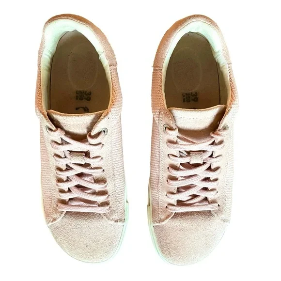 Birkenstock Bend Low Canvas Suede Sneakers Soft Pink EU 39 US 8-8.5