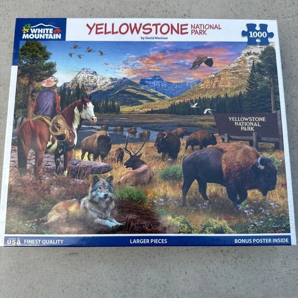 Yellowstone National Park White Mountain 1000 Larger Piece Puzzle‎ Shrinkwrapped