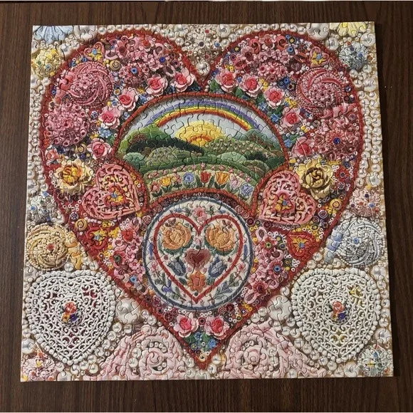 Vintage Springbok Puzzle Love Is The Heart In Blossom 500 pc COMPLETE