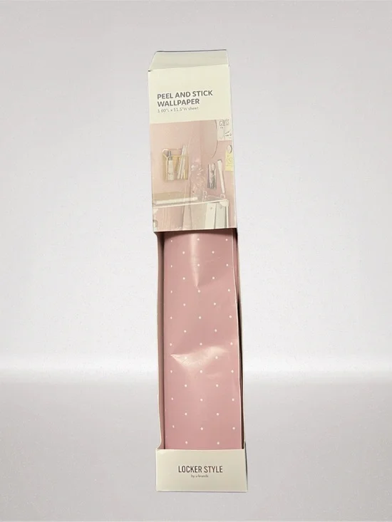 Locker Style Pink Polka Dot Peel & Stick Locker Wallpaper – 60” x 11.5”