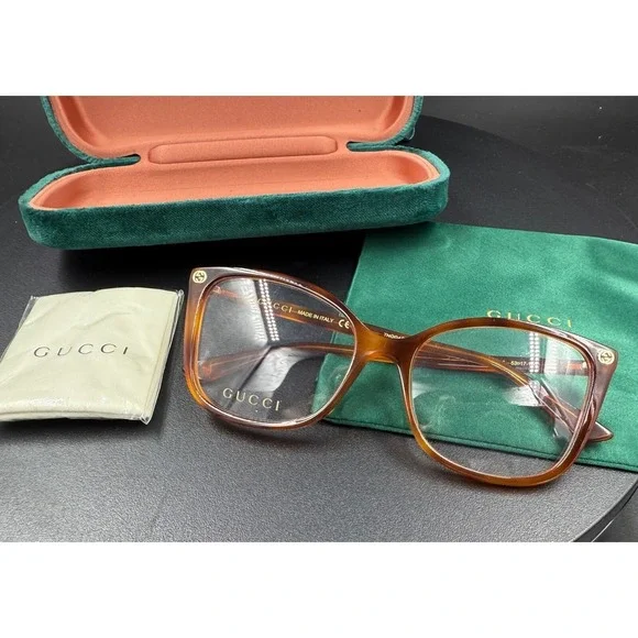 Gucci GG 0026O 006 Havana Brown Eyeglasses