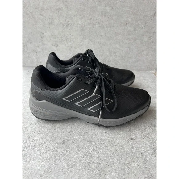 New Adidas ZG23 Golf Shoes Mens 7.5 Core Black Grey Spiked Waterproof‎ H03672