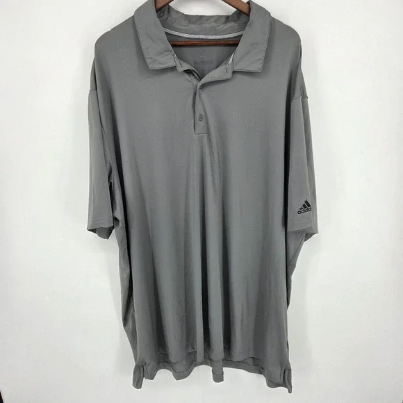 Adidas Dri Fit Golf Polo Shirt Gray Mens 4XLT Performance Short Sleeve