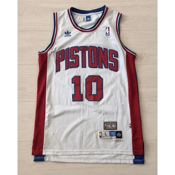 Dennis Rodman #10 Detroit Pistons Adidas Hardwood Classics Jersey Men's L