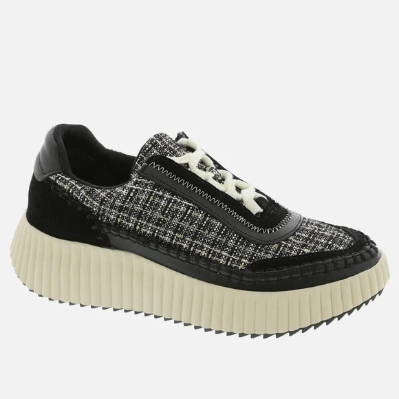 Dolce Vita Dolen Black Multi Woven Oxford Sneaker Sz 9.5
