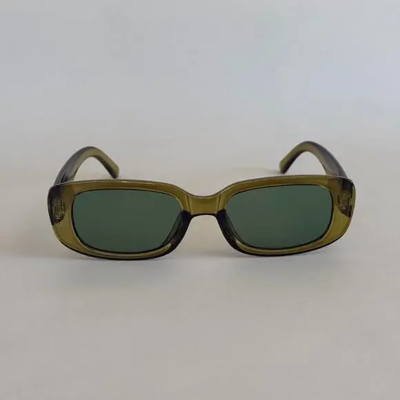 Y2K Green Clout Goggles Rounded Square Sunglasses Unisex Retro UVA UVB