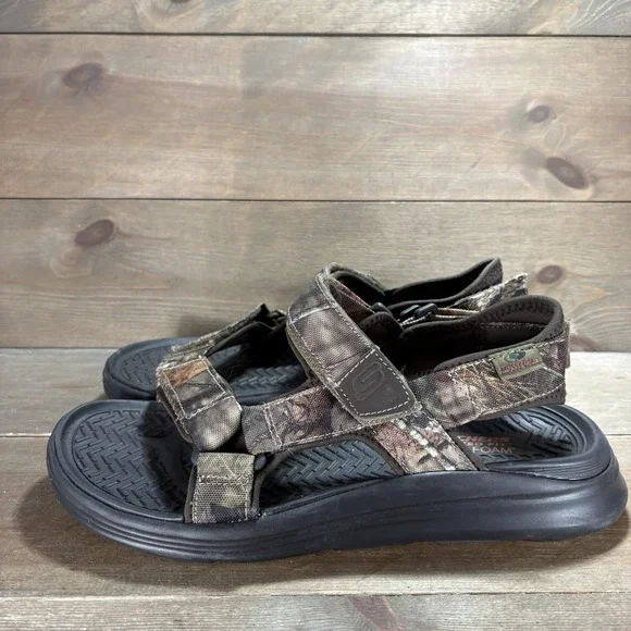 skechers sargo namor mens size 9 shoes brown camo slingback athletic sandals