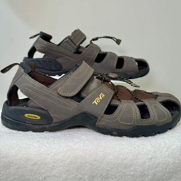 Teva Forebay Men's Brown Sport Hiking Sandals Water Ready Shoc Pad Size‎ 14